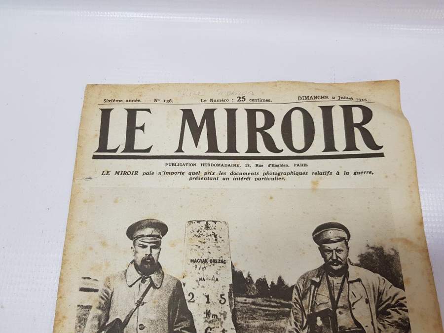 1. DÜNYA SAVAŞI 1916 TARİHLİ RİZE VE TRABZON HABERLİ LE MİROİR DERGİSİ