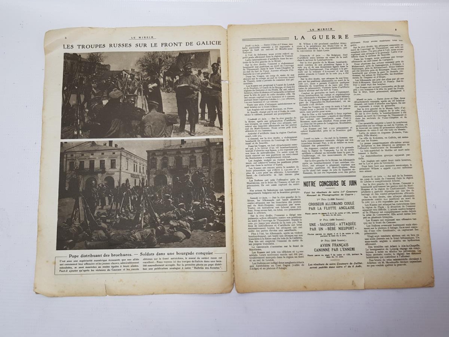 1. DÜNYA SAVAŞI 1916 TARİHLİ RİZE VE TRABZON HABERLİ LE MİROİR DERGİSİ