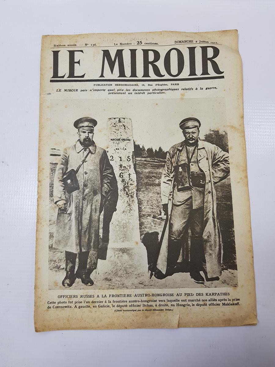 1. DÜNYA SAVAŞI 1916 TARİHLİ RİZE VE TRABZON HABERLİ LE MİROİR DERGİSİ