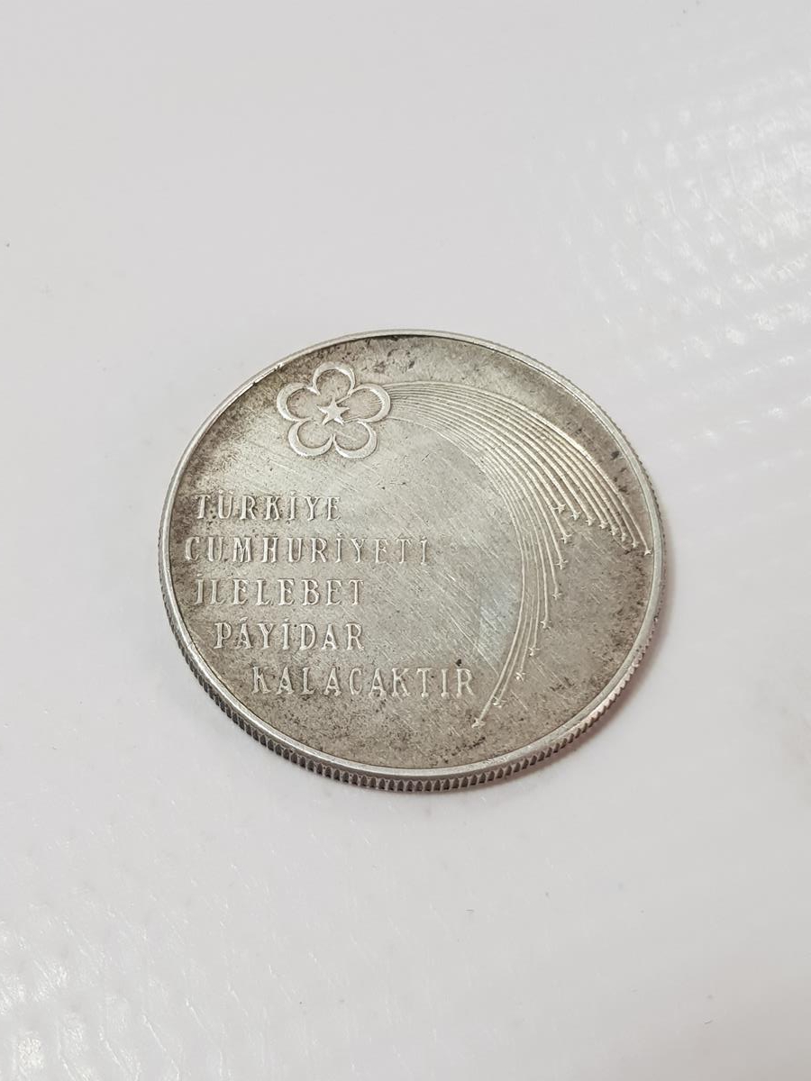 1973 CUMHURİYETİN 50. YILI GÜMÜŞ 100 LİRA HATIRA PARA