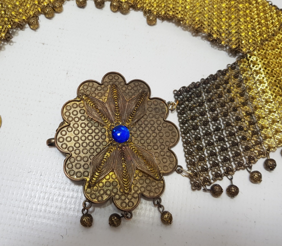 ALTIN KAPLAMA ANTİKA GELİN KEMERİ