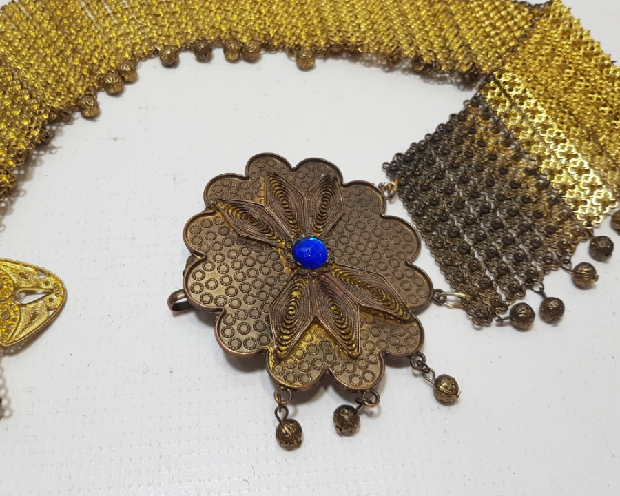 ALTIN KAPLAMA ANTİKA GELİN KEMERİ