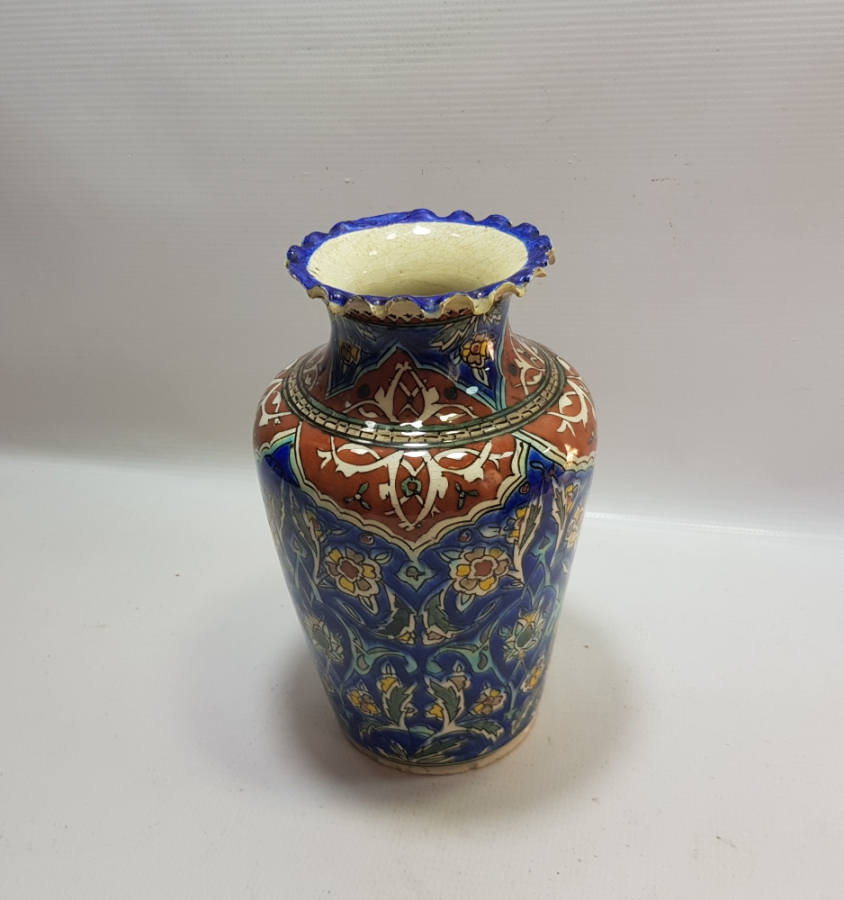 OSMANLI DÖNEMİ NADİR RENKTE BÜYÜK BOY KÜTAHYA ÇİNİ VAZO