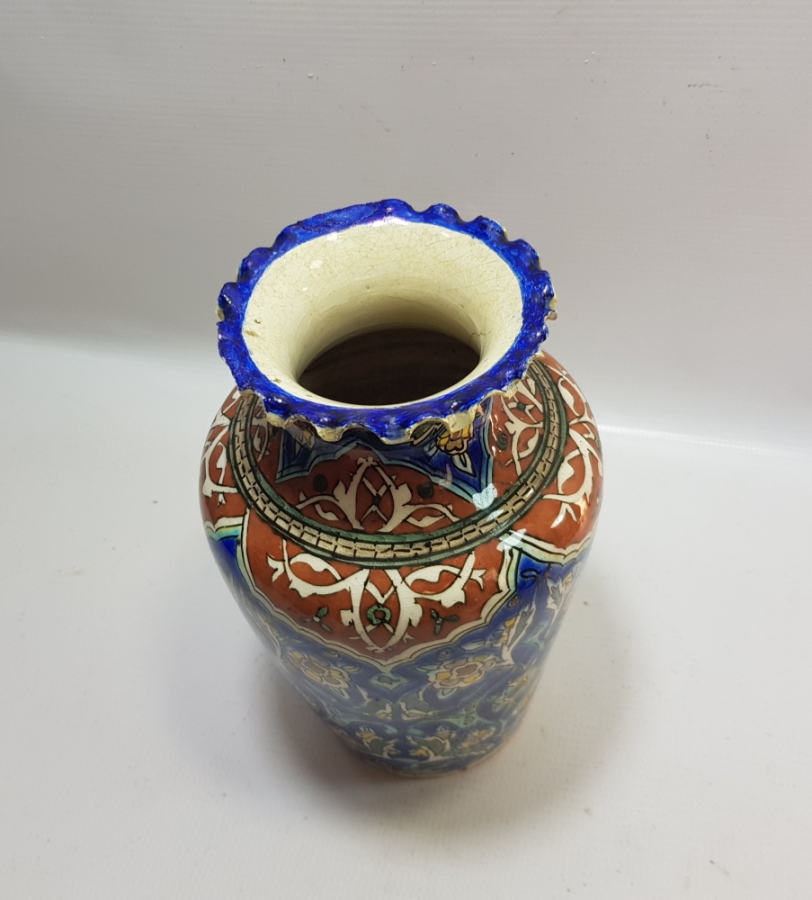 OSMANLI DÖNEMİ NADİR RENKTE BÜYÜK BOY KÜTAHYA ÇİNİ VAZO