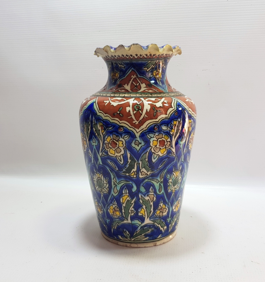 OSMANLI DÖNEMİ NADİR RENKTE BÜYÜK BOY KÜTAHYA ÇİNİ VAZO