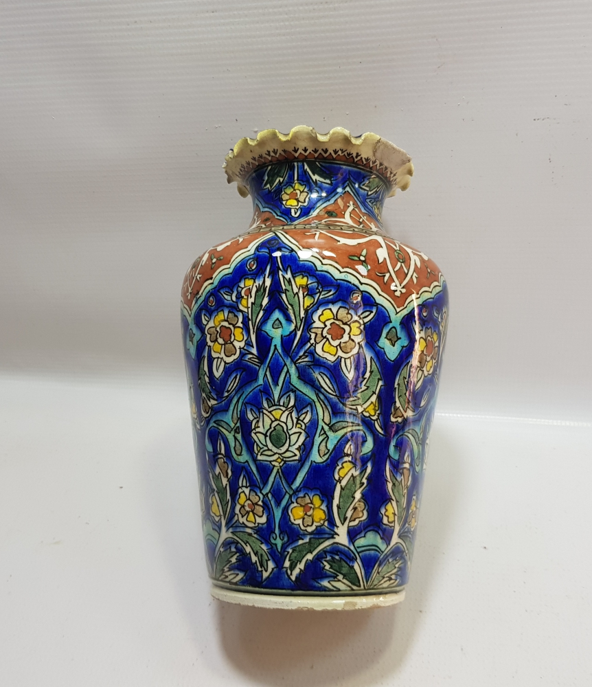 OSMANLI DÖNEMİ NADİR RENKTE BÜYÜK BOY KÜTAHYA ÇİNİ VAZO