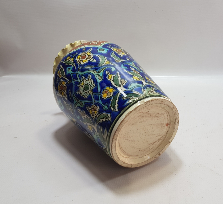 OSMANLI DÖNEMİ NADİR RENKTE BÜYÜK BOY KÜTAHYA ÇİNİ VAZO