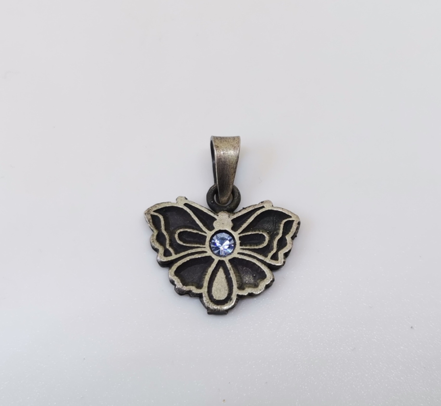 KELEBEK FORMLU GÜMÜŞ KOLYE UCU