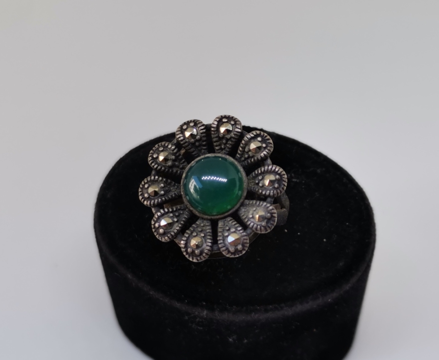 YEŞİM VE MARGAZİT TAŞLI ÖZEL YAPIM GÜMÜŞ YÜZÜK