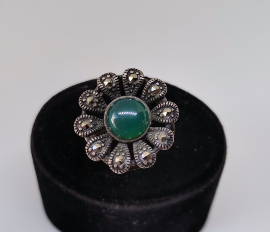 YEŞİM VE MARGAZİT TAŞLI ÖZEL YAPIM GÜMÜŞ YÜZÜK