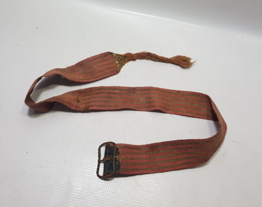 GÜMÜŞ SIRMA İŞÇİLİKLİ EL DOKUMA OSMANLI DÖNEMİ BEL KEMERİ