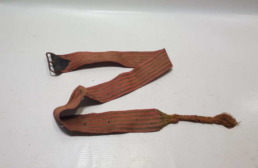 GÜMÜŞ SIRMA İŞÇİLİKLİ EL DOKUMA OSMANLI DÖNEMİ BEL KEMERİ