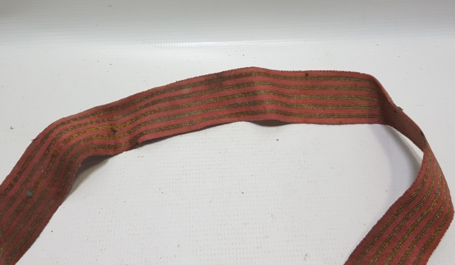 GÜMÜŞ SIRMA İŞÇİLİKLİ EL DOKUMA OSMANLI DÖNEMİ BEL KEMERİ