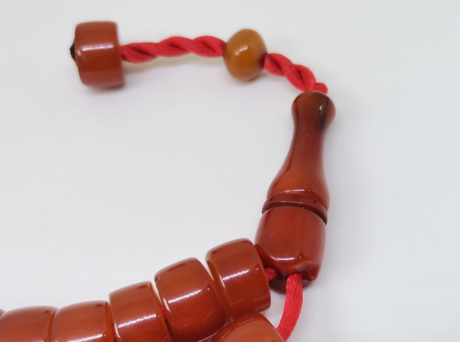 OSMANLI DÖNEMİ SIKMA KEHRİBAR MASKOT TESPİH