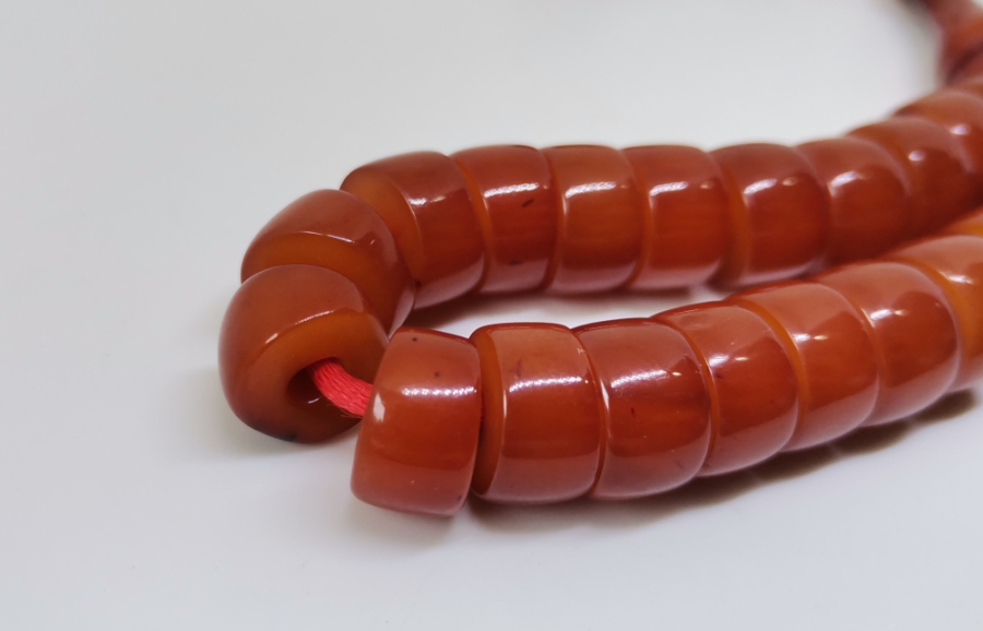 OSMANLI DÖNEMİ SIKMA KEHRİBAR MASKOT TESPİH