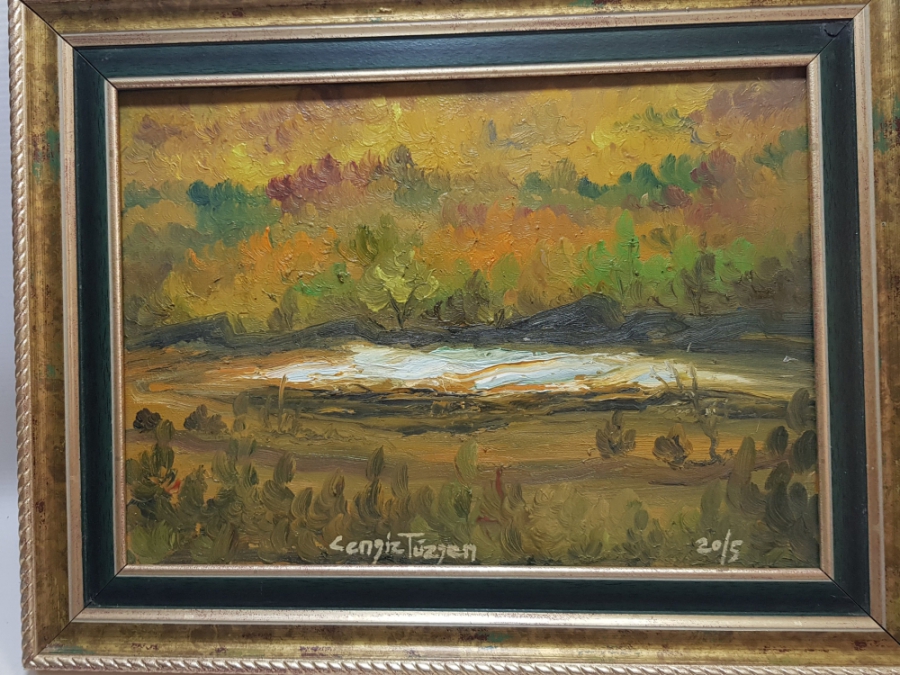 RESSAM CENGİZ TÜZGEN'E AİT TUVAL ÜZER YAĞLI BOYA TABLO