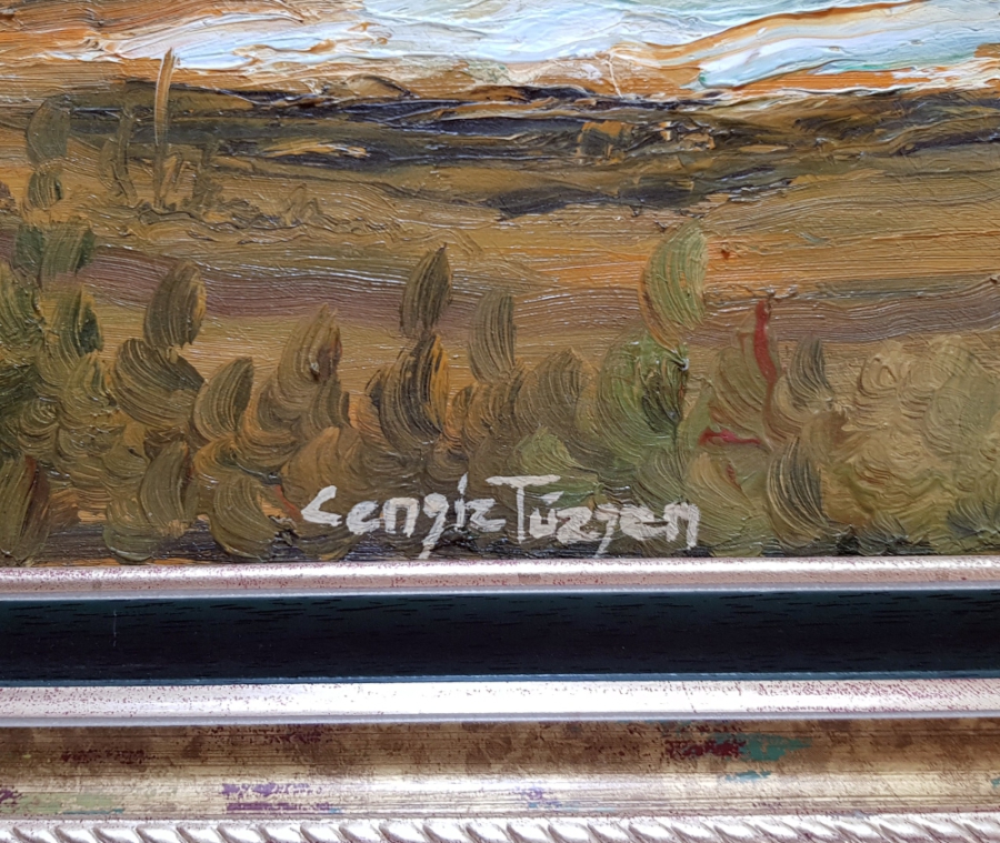 RESSAM CENGİZ TÜZGEN'E AİT TUVAL ÜZER YAĞLI BOYA TABLO