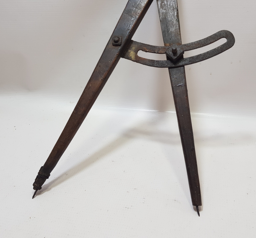 PRİMİTİF FORMLU OSMANLI DÖNEMİ BÜYÜK BOY NADİR MİMAR PERGELİ