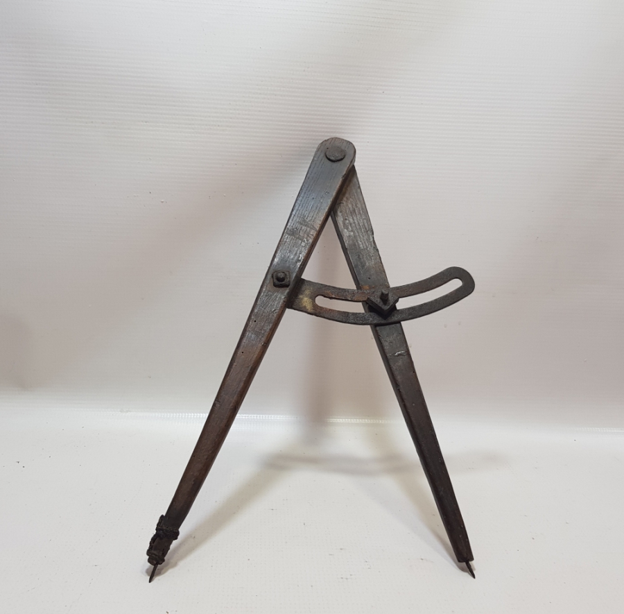 PRİMİTİF FORMLU OSMANLI DÖNEMİ BÜYÜK BOY NADİR MİMAR PERGELİ