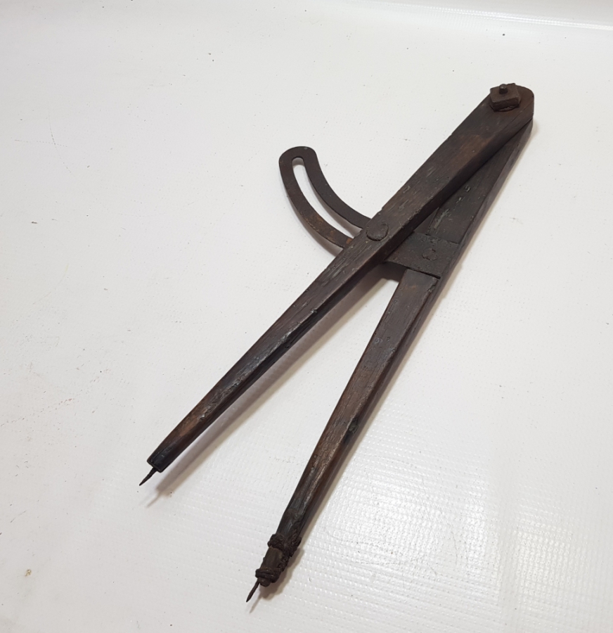 PRİMİTİF FORMLU OSMANLI DÖNEMİ BÜYÜK BOY NADİR MİMAR PERGELİ