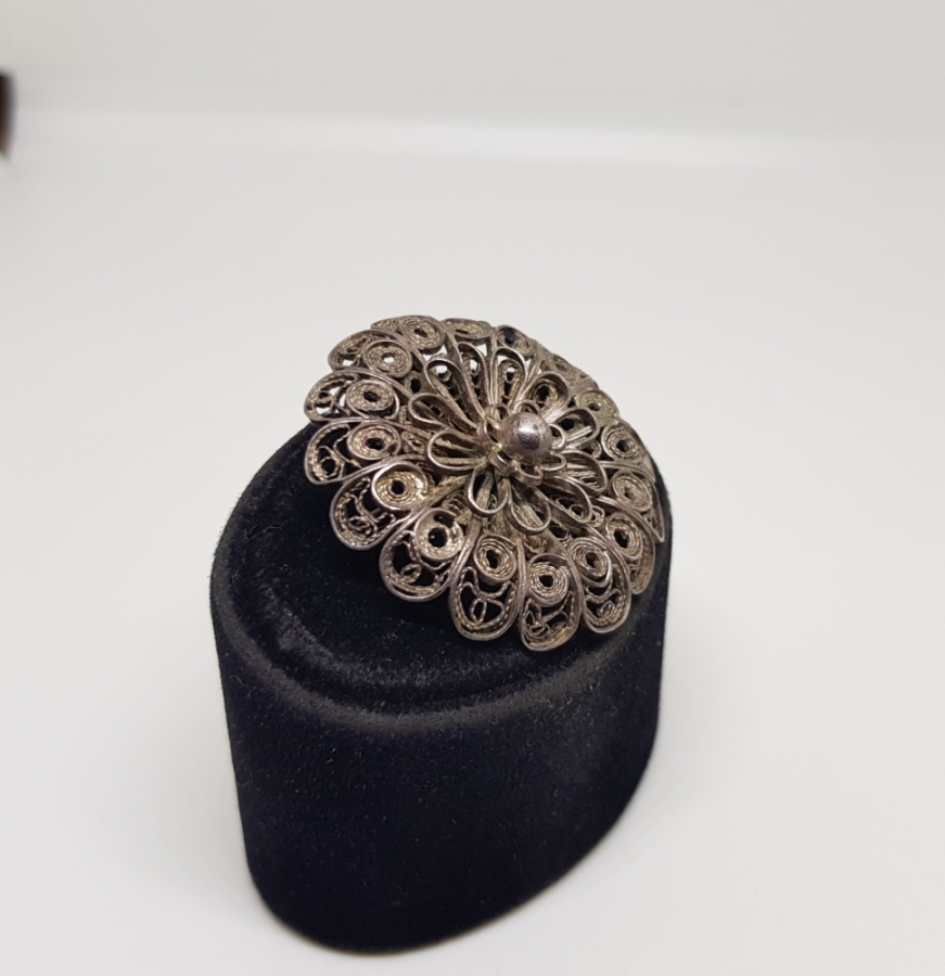 TELKARİ İŞÇİLİKLİ ÖZEL YAPIM GÜMÜŞ BROŞ