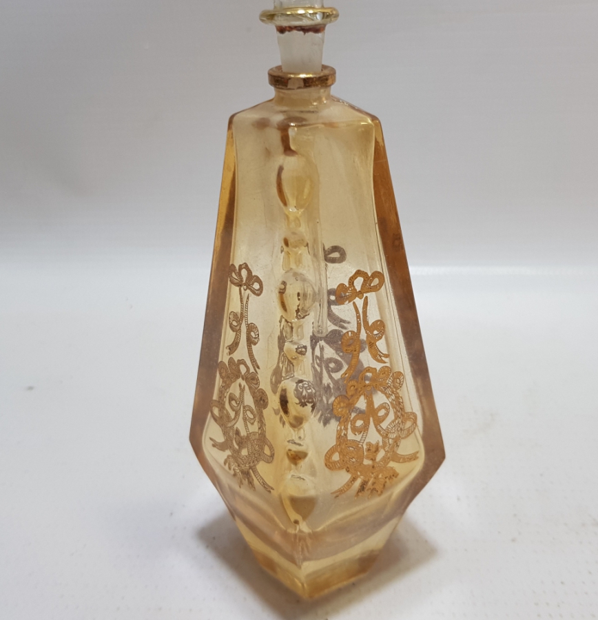 ÜZERİ ALTIN VARAKLI OSMANLI DÖNEMİ PARFÜM - KOKU ŞİŞESİ