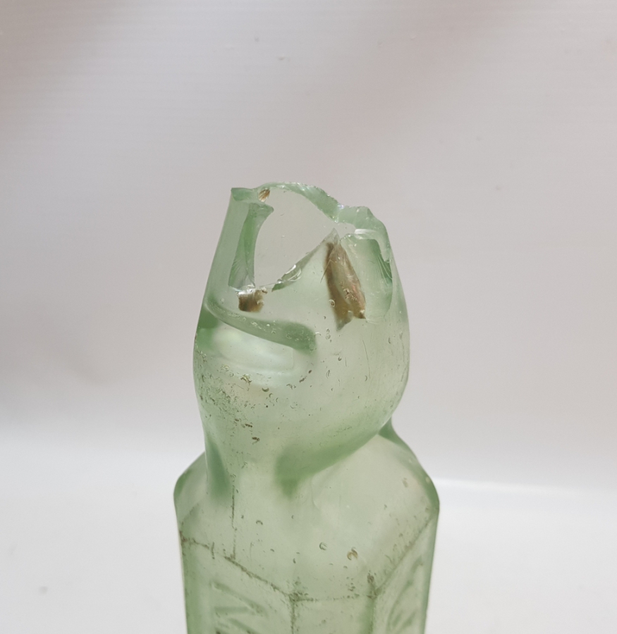 ÜZERİ DÖRT DİLDE YAZILI OSMANLI DÖNEMİ GAZOZ ŞİŞESİ