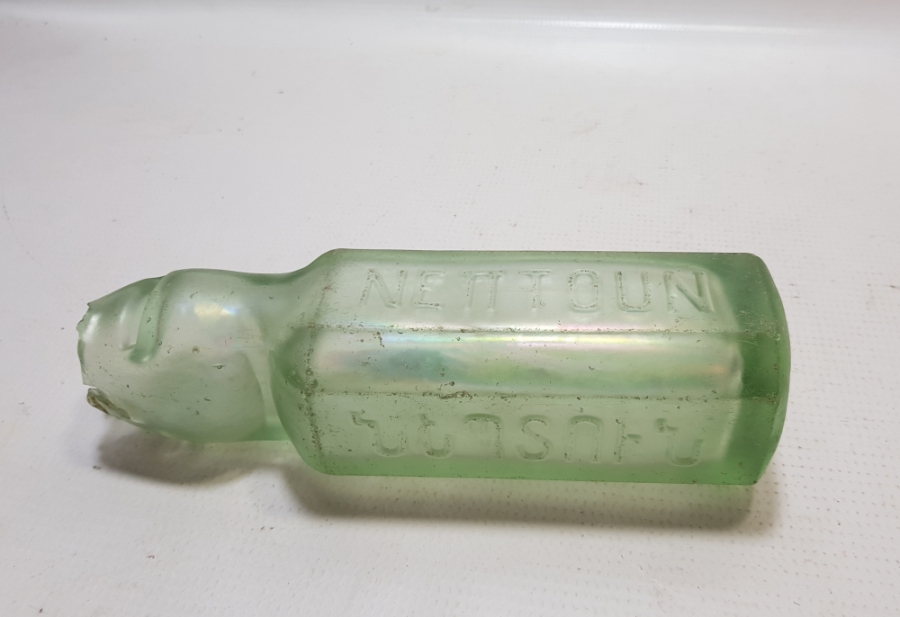 ÜZERİ DÖRT DİLDE YAZILI OSMANLI DÖNEMİ GAZOZ ŞİŞESİ