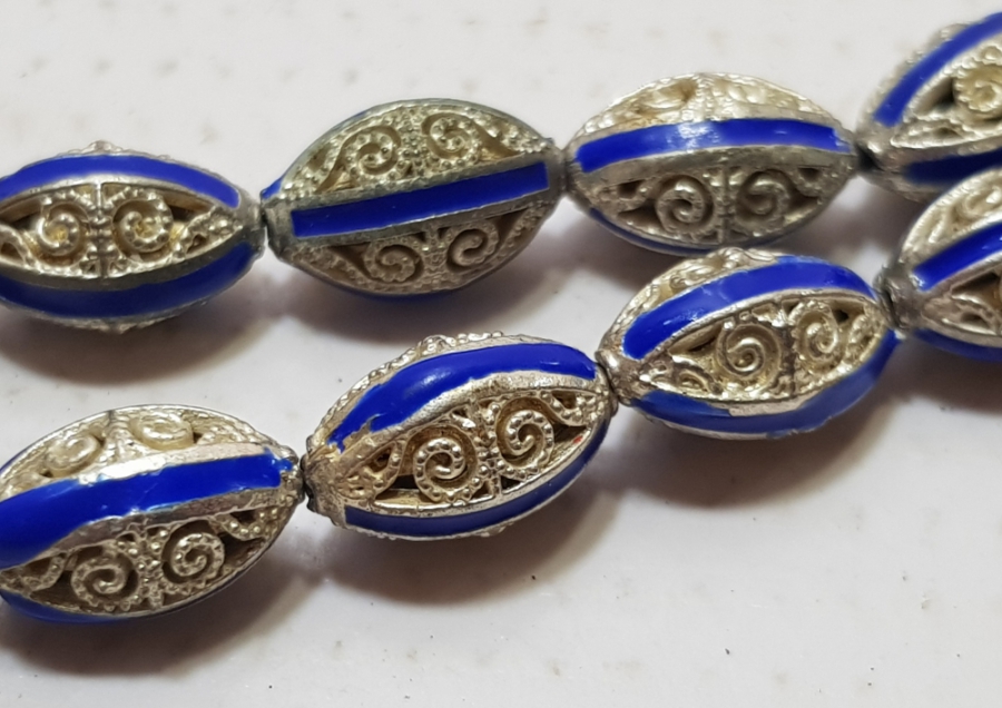 MİNE İŞÇİLİKLİ GÜMÜŞ KAPLAMA ANTİKA TESPİH