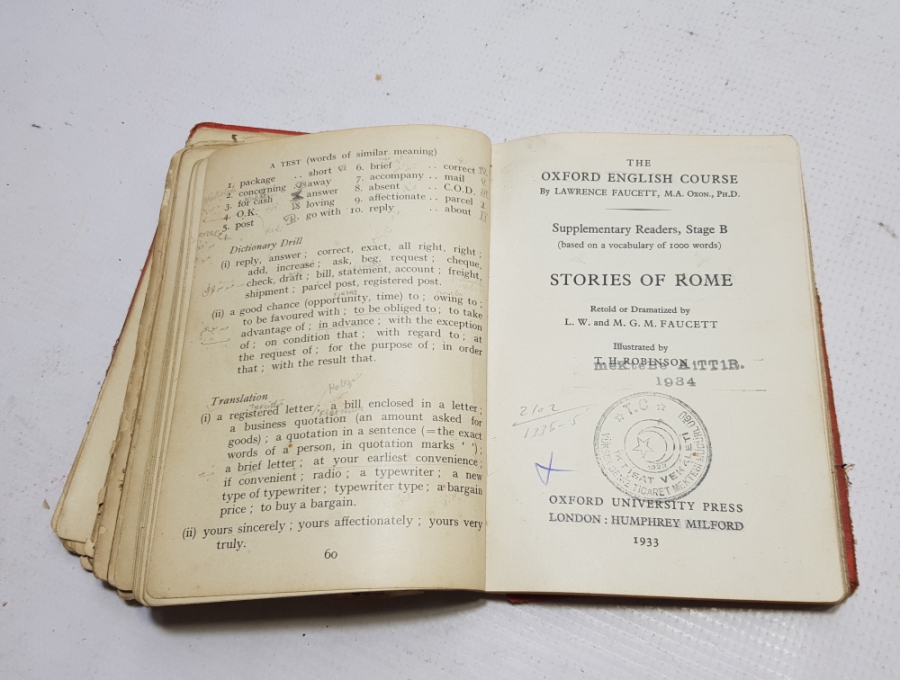 1933 YILI NADİR İNGİLİZCE DERS KİTABI