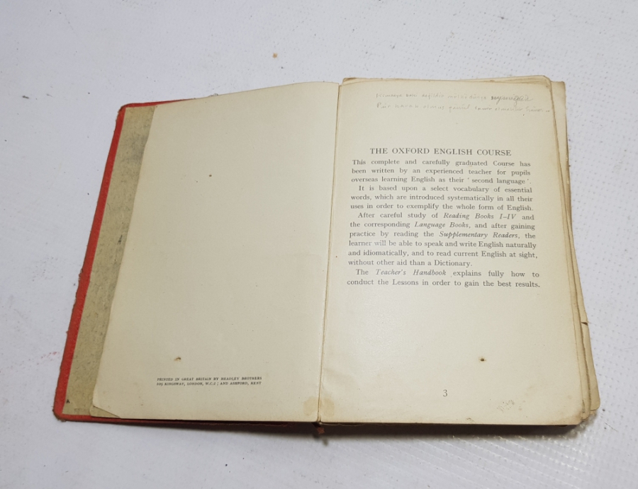 1933 YILI NADİR İNGİLİZCE DERS KİTABI