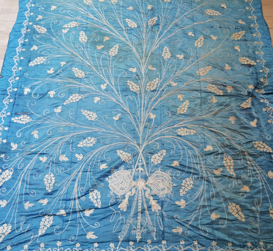 OSMANLI DÖNEMİ BÜYÜK BOY SUZANİ YATAK ÖRTÜSÜ