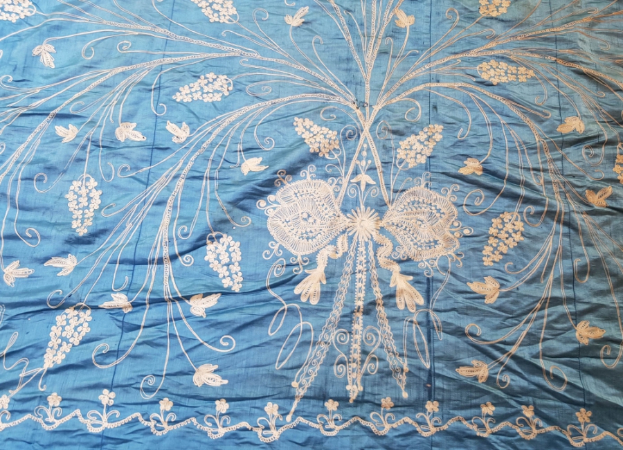 OSMANLI DÖNEMİ BÜYÜK BOY SUZANİ YATAK ÖRTÜSÜ