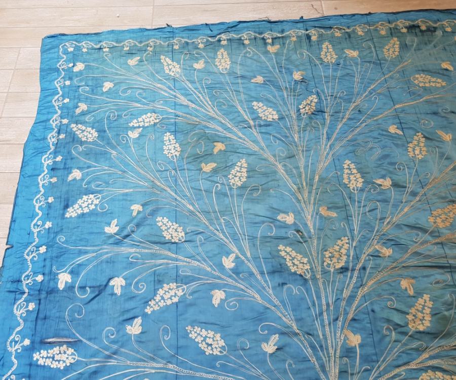 OSMANLI DÖNEMİ BÜYÜK BOY SUZANİ YATAK ÖRTÜSÜ