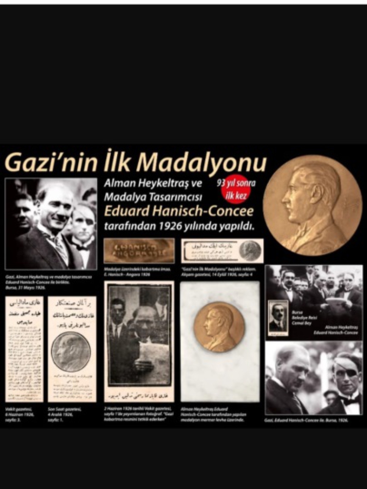 OSMANLICA GAZİ MUSTAFA KEMAL İMZALI BÜYÜK BOY ATATÜRK MADALYON