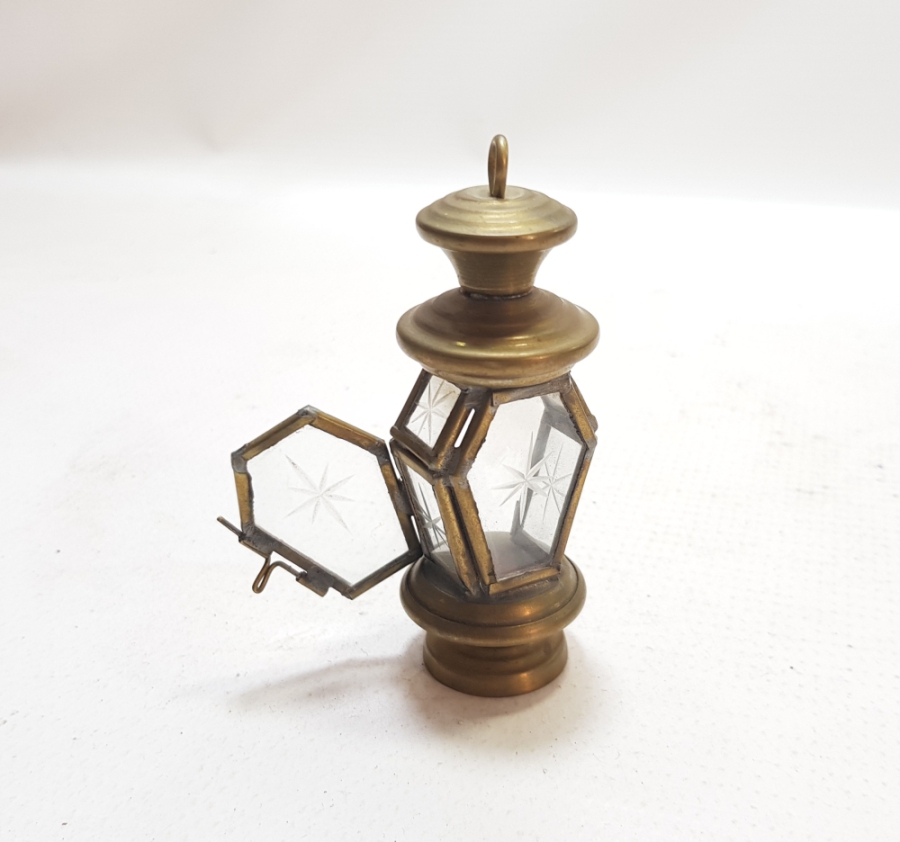 CAMI KRİSTAL KESME İŞÇİLİKLİ ÇOK NADİR ANTİKA HATTAT MUMLUĞU - ŞAMDANI