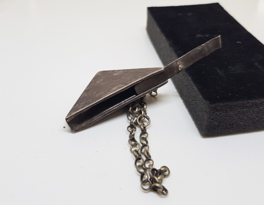 ÜZERİ OSMANLICA YAZILI OSMANLI DÖNEMİ GÜMÜŞ ASKER MUSKASI - HAMAYILI