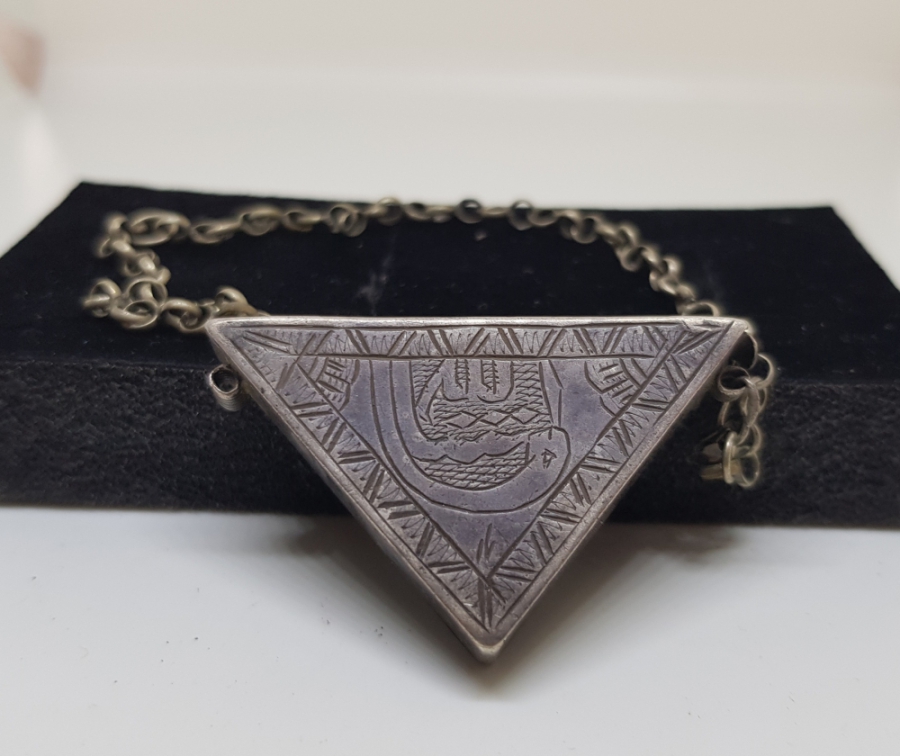 ÜZERİ OSMANLICA YAZILI OSMANLI DÖNEMİ GÜMÜŞ ASKER MUSKASI - HAMAYILI