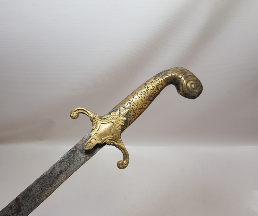 OSMANLI DÖNEMİ PALA FORMLU YALMANLI ERTUĞRUL ALAYLARI SUBAY KILICI