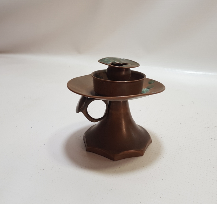 EL YAPIMI ANTİKA BAKIR EL MUMLUĞU