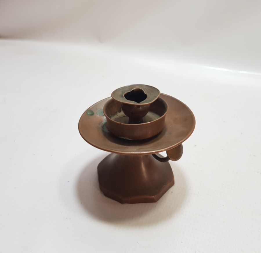 EL YAPIMI ANTİKA BAKIR EL MUMLUĞU