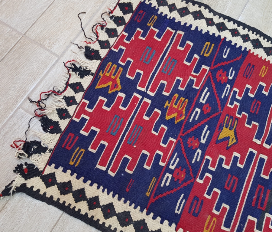 OSMANLI DÖNEMİ EL DOKUMA ÜZERİ DEVELİ YÖRÜK İŞİ KİLİM