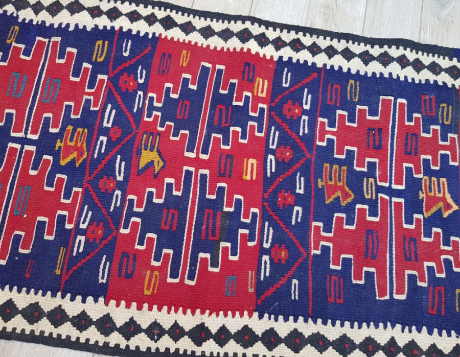 OSMANLI DÖNEMİ EL DOKUMA ÜZERİ DEVELİ YÖRÜK İŞİ KİLİM