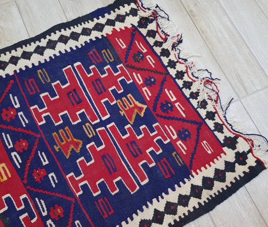 OSMANLI DÖNEMİ EL DOKUMA ÜZERİ DEVELİ YÖRÜK İŞİ KİLİM