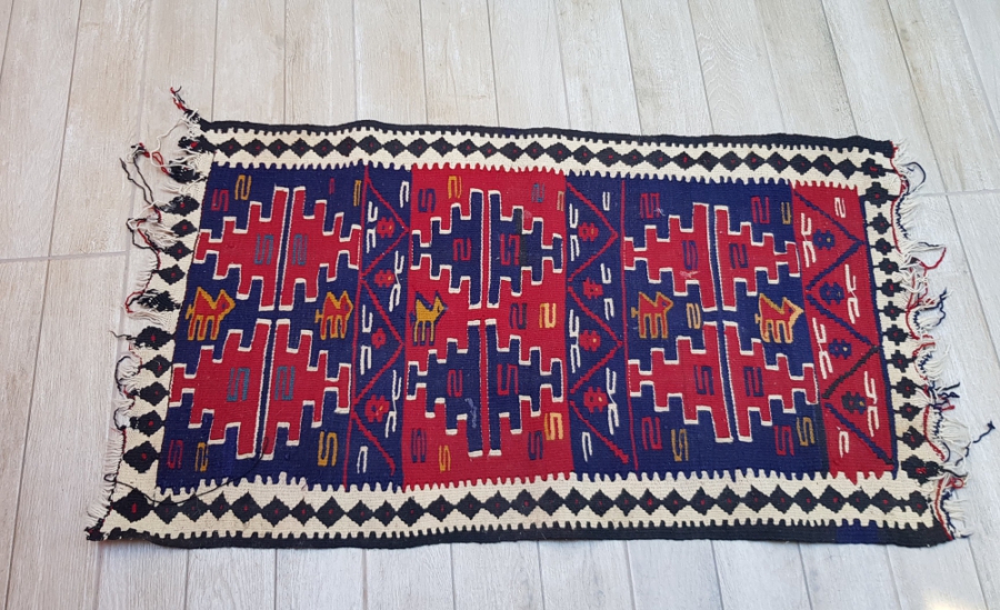 OSMANLI DÖNEMİ EL DOKUMA ÜZERİ DEVELİ YÖRÜK İŞİ KİLİM