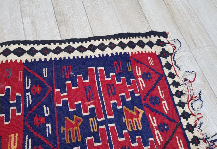 OSMANLI DÖNEMİ EL DOKUMA ÜZERİ DEVELİ YÖRÜK İŞİ KİLİM