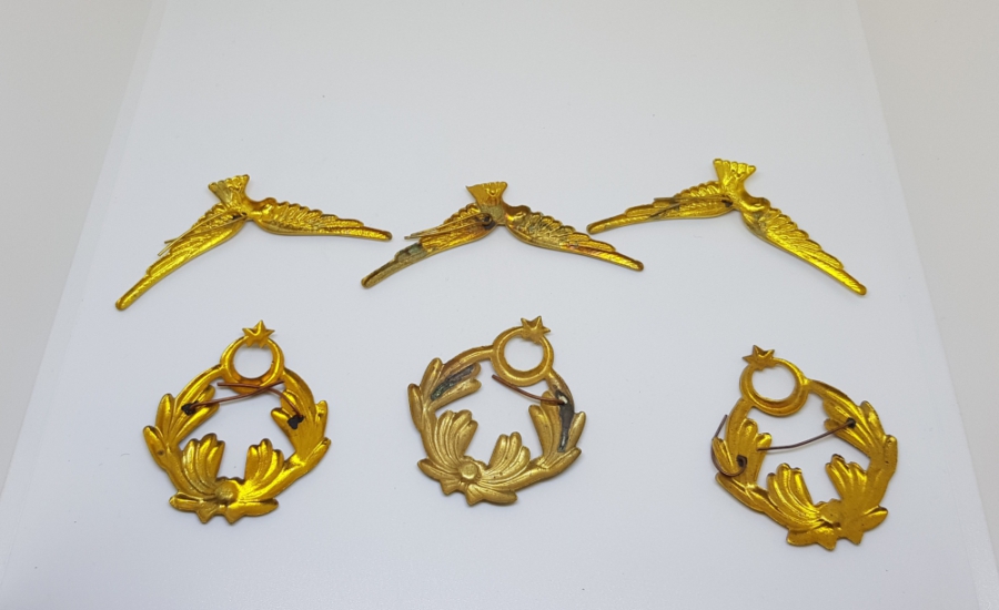 6 ADET ANTİKA HAVACI SUBAY BRÖVESİ