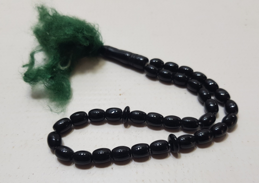 ORİJİNAL PÜSKÜLÜYLE OSMANLI DÖNEMİ NADİR RENKTE BEYKOZ 33LÜ TESPİH