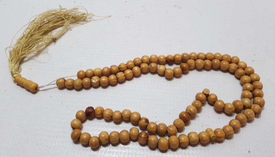 EL YAPIMI ANTİKA AHŞAP TESPİH