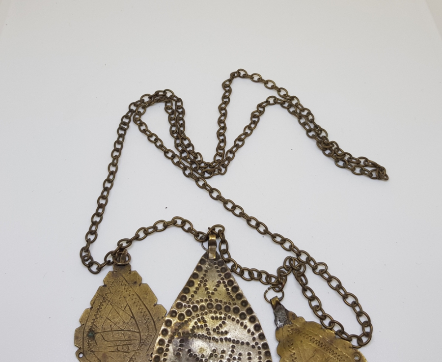 ORİJİNAL ZİNCİRİYLE OSMANLI DÖNEMİ ÜÇLÜ ARMUDİ KOLYE